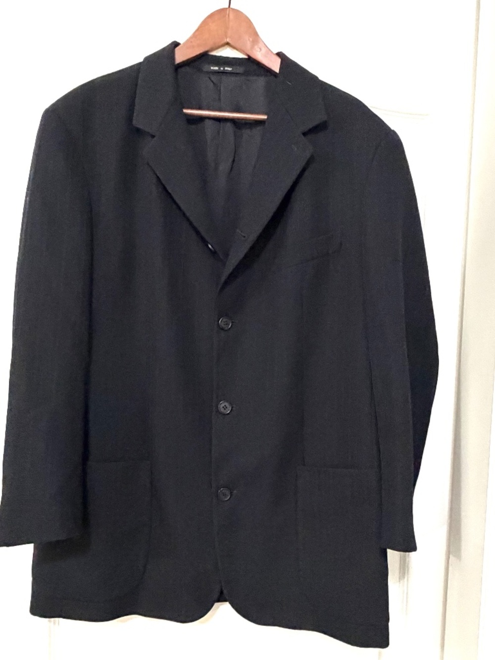 Vintage Emporio Armani Black Single Breasted Blazer Jacket Made in Italy IT 54